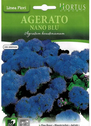 Floss Flower &#8220;Agerato Nano Blue&#8221; Premium Quality Seeds by Hortus
