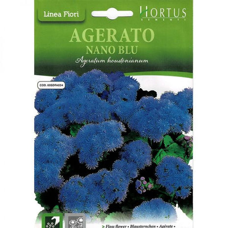 Floss Flower &#8220;Agerato Nano Blue&#8221; Premium Quality Seeds by Hortus
