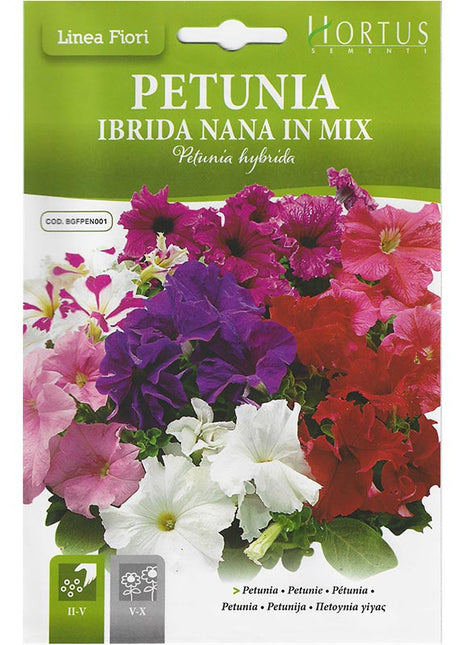 Petunia Mix &#8220;Petunia Ibrida Nana In Mix&#8221; Premium Quality Seeds by Hortus