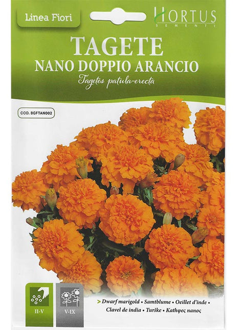 Dwarf Marigold &#8220;Tagete Nano Doppio Arancio&#8221; Premium Quality Seeds by Hortus