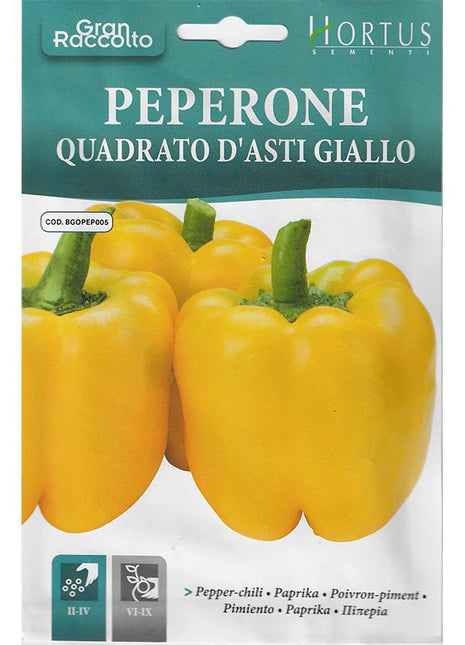 Pepper Chilli &#8220;Peperone Quadrato D’ Asti Giallo&#8221; Seeds by Hortus