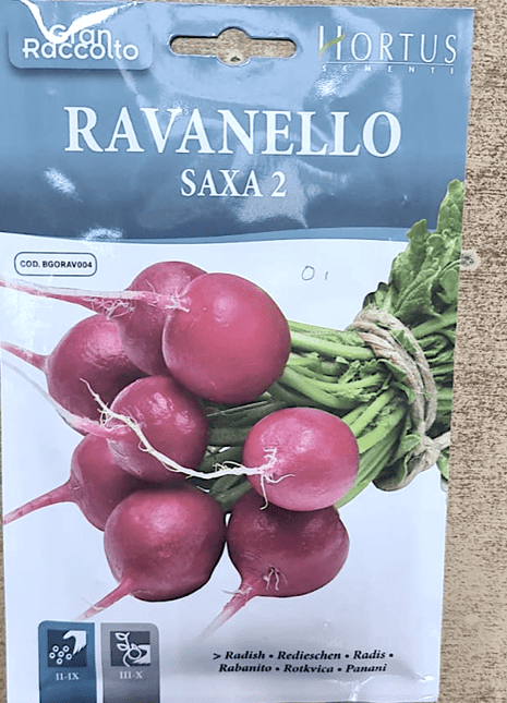 Red Radish vegetable Seeds &#8220;Ravanello Saxa 2&#8221; by Hortus