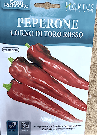 Peperone Vegetable Seeds &#8220;Corno di Toro Rosso&#8221; by Hortus