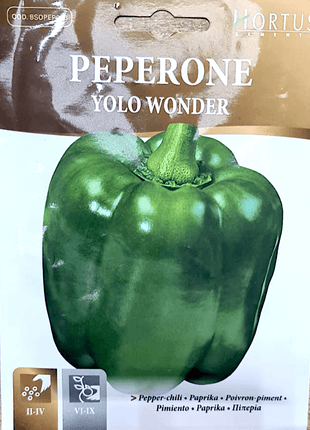Peperone Capsicum Vegetable Seeds &#8220;Yolo Wonder&#8221; by Hortus