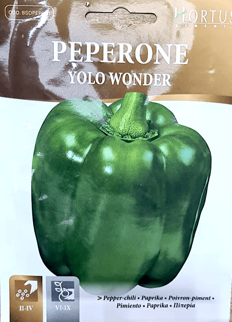 Peperone Capsicum Vegetable Seeds &#8220;Yolo Wonder&#8221; by Hortus