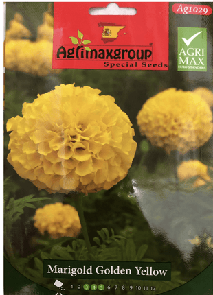 Marigold Golden Yellow Flower Seeds by Agrimax Spain