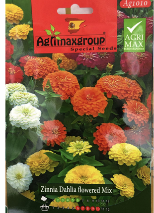 Zinnia Dahlia Mix Flower Seeds by Agrimax Spain