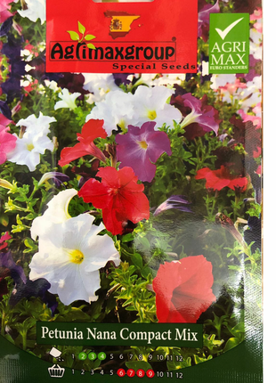 Petunia Nana Compact Mix Flower Seeds by Agrimax Spain