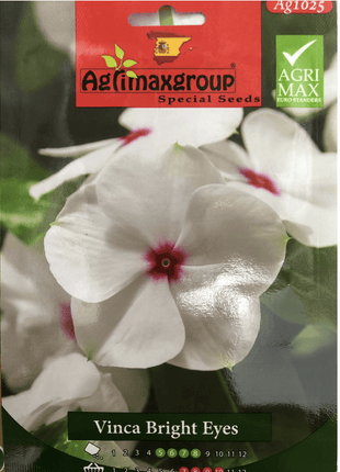 Vinca Bright Eyes Flower Seeds by Agrimax Spain