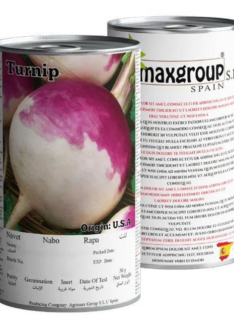Agrimax Jawhar White Turnip Premium Quality Seeds Tin  (Made in Spain)