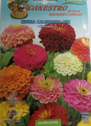 Zinnia California Mix Seeds by CANESTRO