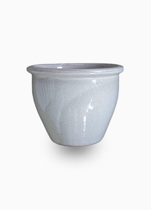 White Rolled Rim Pot