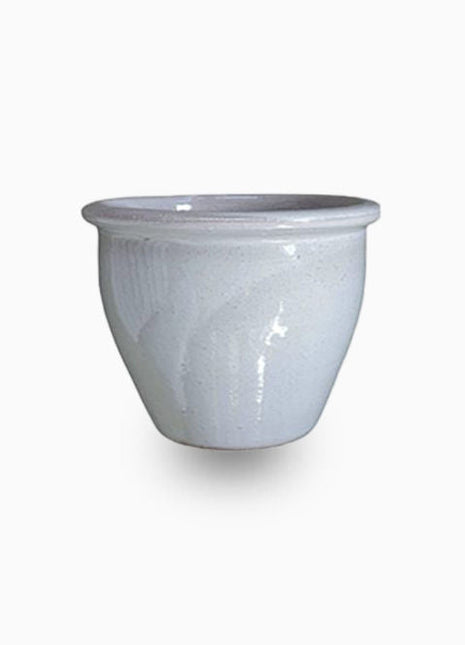 White Rolled Rim Pot