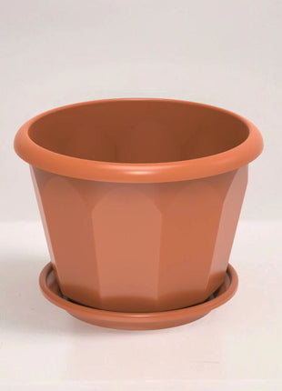 Cosmoplast Hexagonal Flower Pot W/Tray