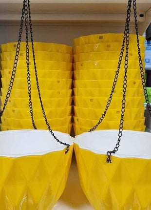 Hanging Diamond-Cut Plastic Pot