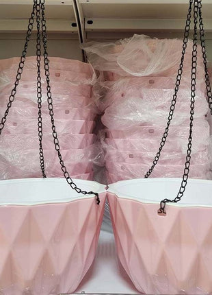 Hanging Diamond-Cut Plastic Pot
