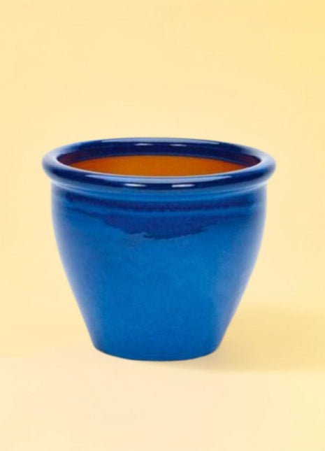 Rolled Rim Pot Outdoor Ceramic Pot, Trendy Outdoor Pot (Multi-colour)