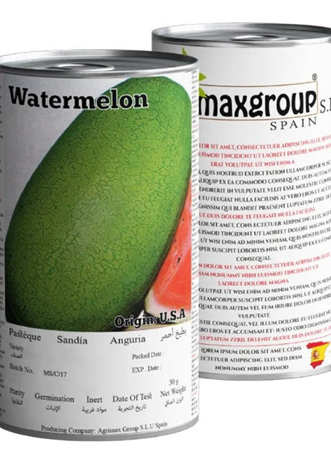 Agrimax Yellow Star Watermelon Premium Quality Seeds Tin (Made in Spain)